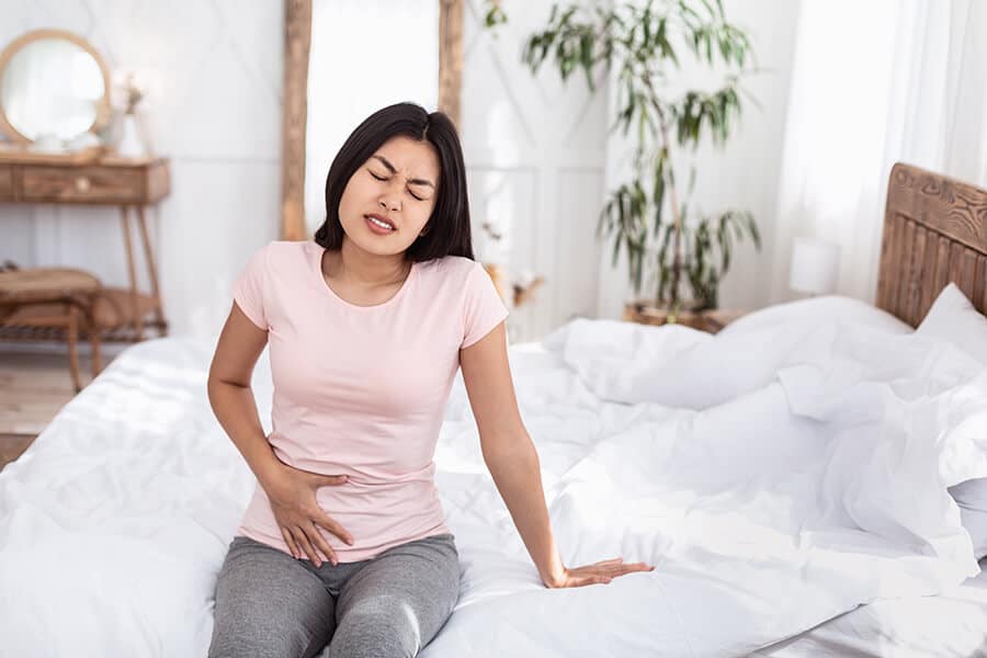 Asian woman with pelvic pain