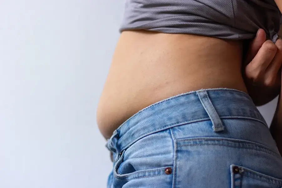 swollen belly from uterine fibroids