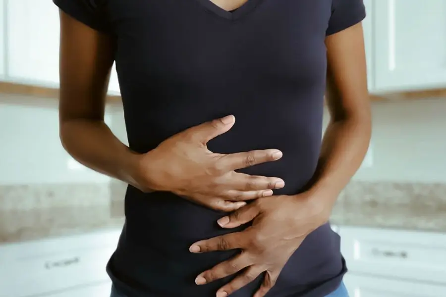 woman suffering from fibroids and bloating